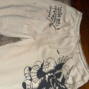 Ed Hardy Kids Cream Joggers with Black Graphic